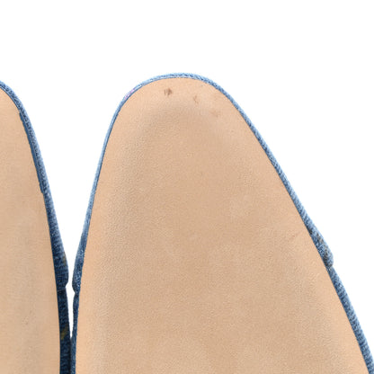 Chanel Denim Cap Toe CC Slingback Flats 38 Light Blue Multicolor 4 of 10