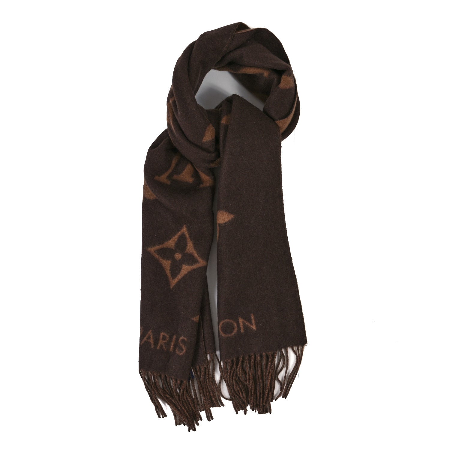 Louis Vuitton Cashmere Monogram Reykjavik Scarf Dark Brown 1 of 3