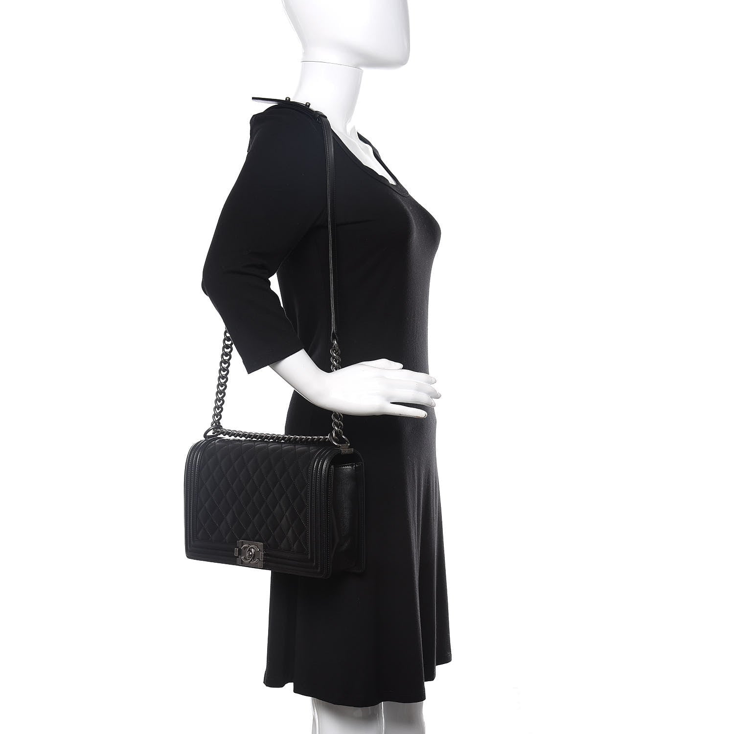 Chanel Lambskin Quilted New Medium Boy Flap Black 2 of 9