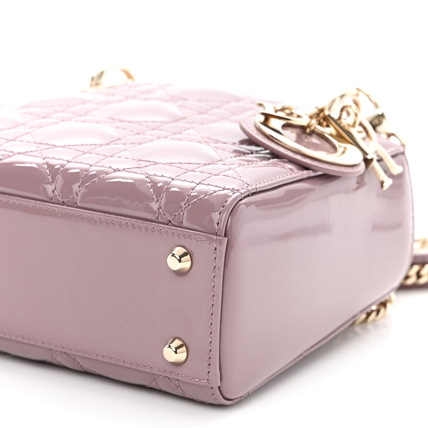 Christian Dior Patent Cannage Mini Lady Dior Peony Pink 1292845