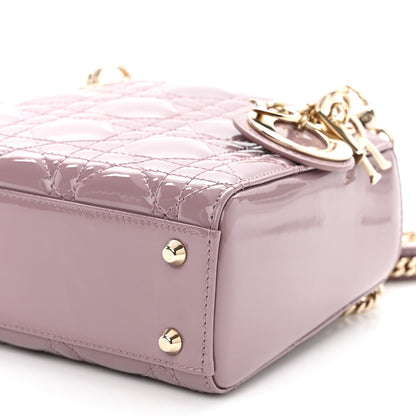 Christian Dior Patent Cannage Mini Lady Dior Peony Pink 9 of 9