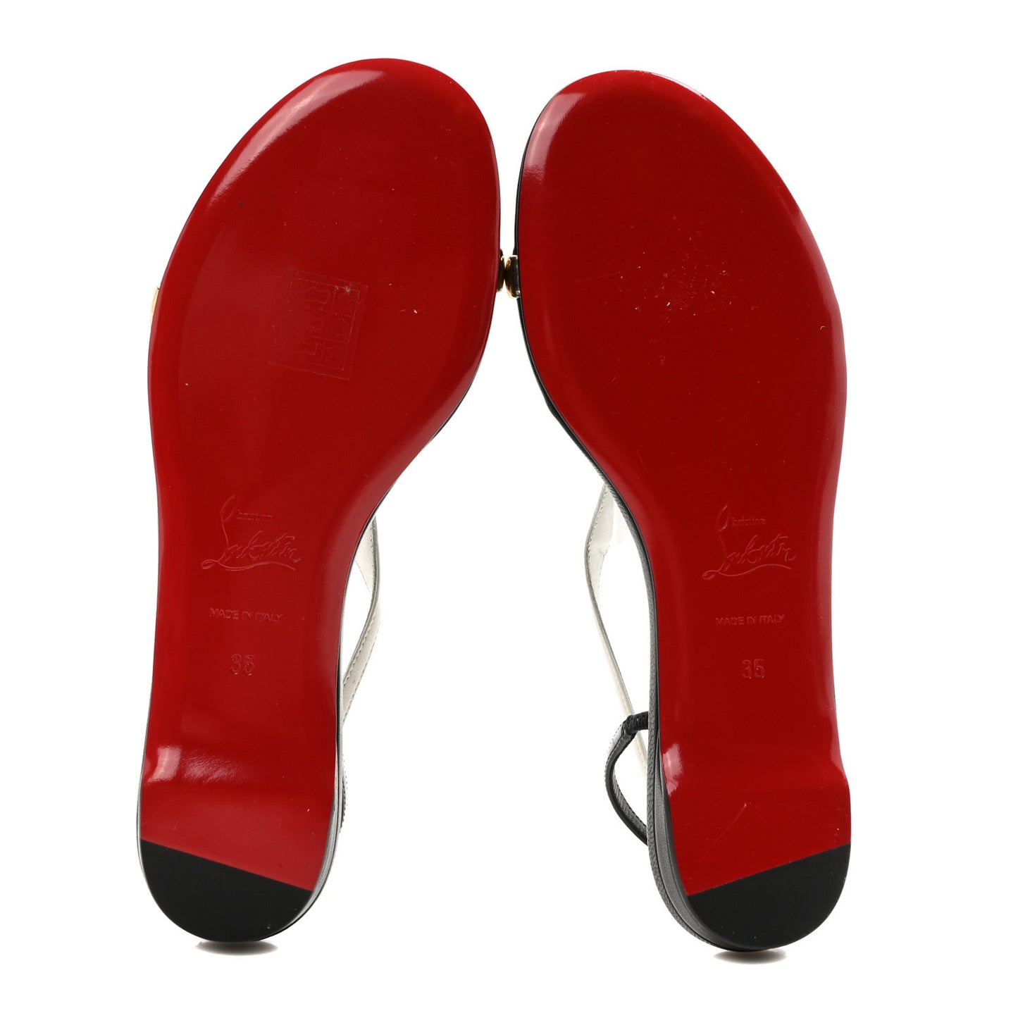 Nappa Patent Athinita Flat Sandals 35 White Gold Black