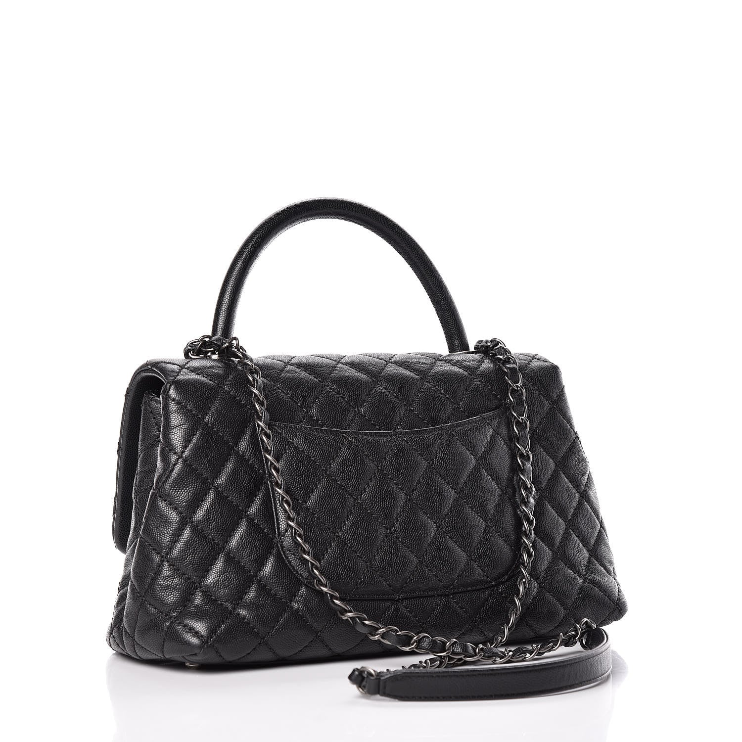 Chanel Caviar Quilted Small Coco Handle Flap Black 3 of 10