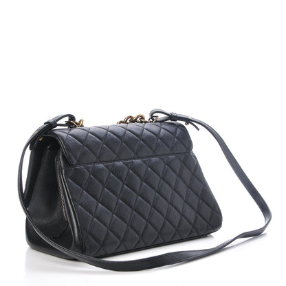 Chanel Shiny Sheepskin Quilted Large Trapezio Flap Black 4 of 10