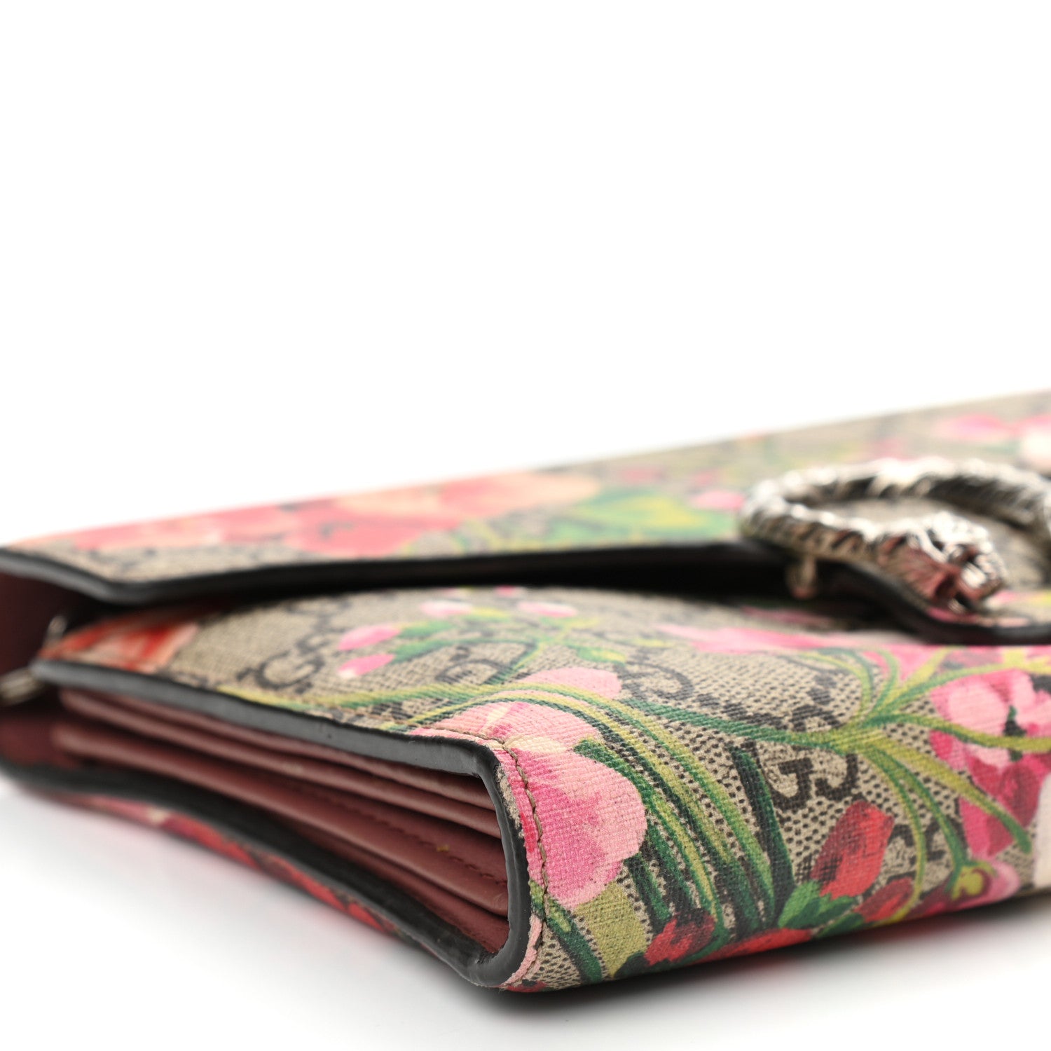 Gucci GG Supreme Monogram Blooms Mini Dionysus Chain Wallet Beige Multicolor Dry Rose 17 of 20