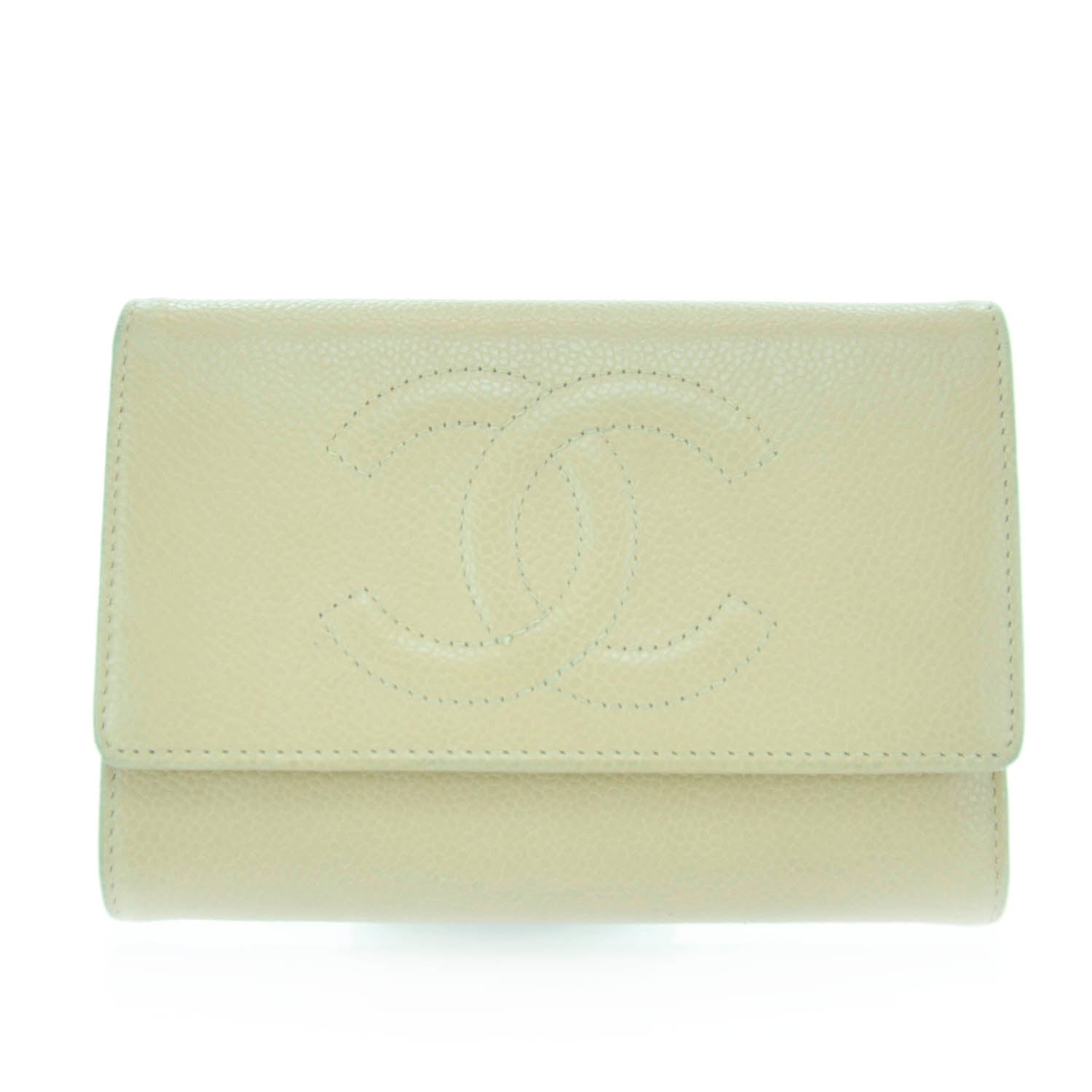 Chanel Caviar CC Flap Wallet Beige 1 of 11