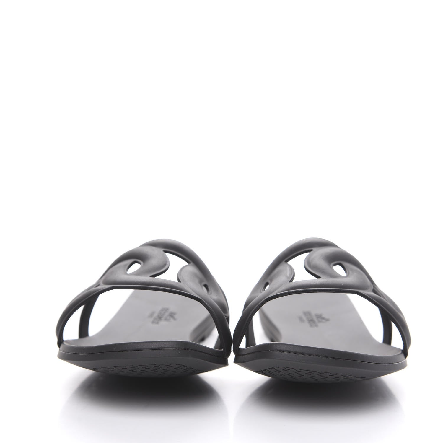 Hermes Rubber Aloha Sandals 38 Black 2 of 8