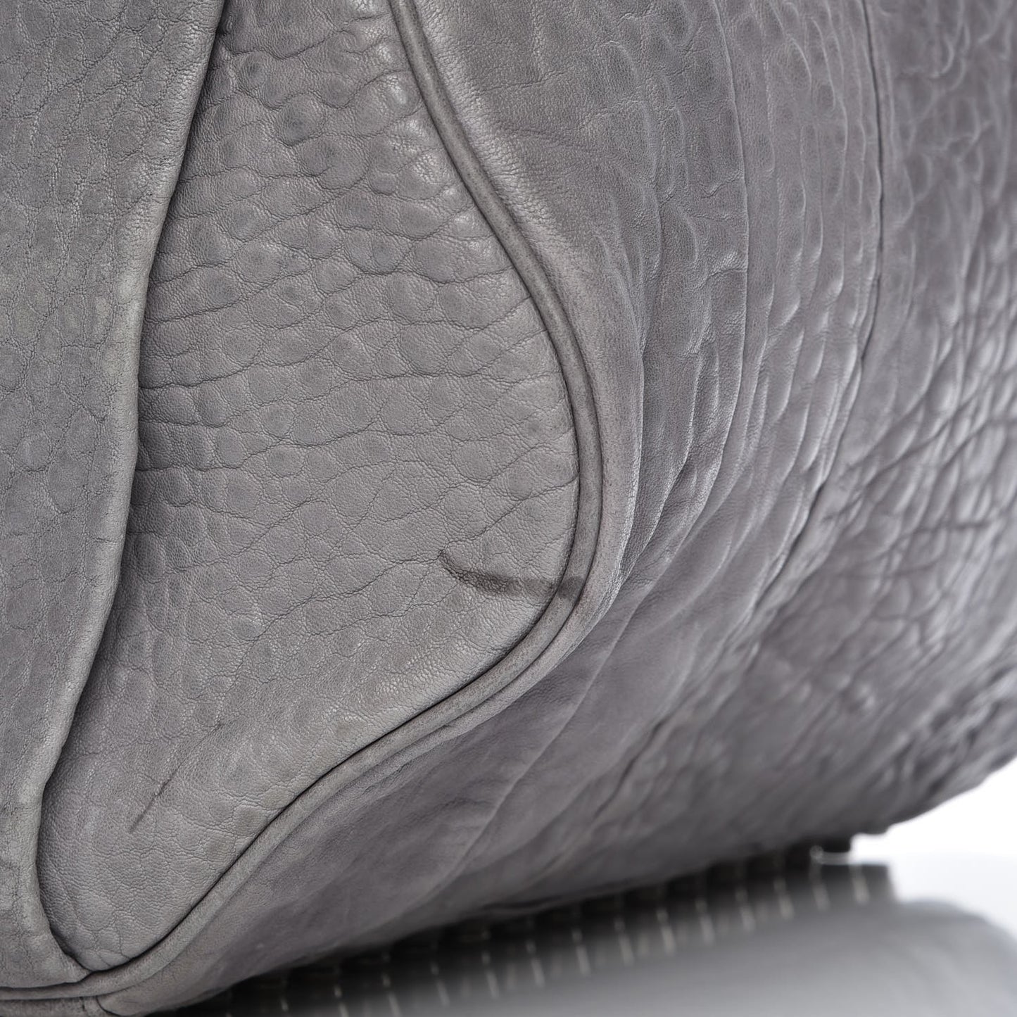 Pebbled Lambskin Rocco Duffel Grey