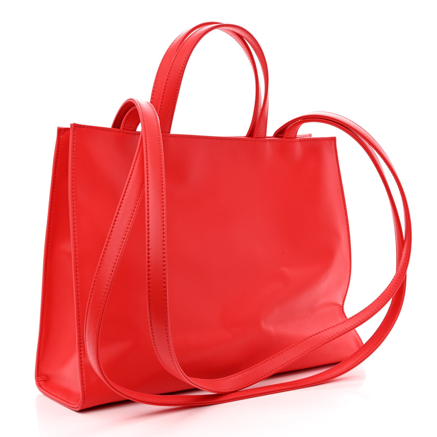 Telfar Vegan Leather Medium Shopping Bag Red 3 of 13
