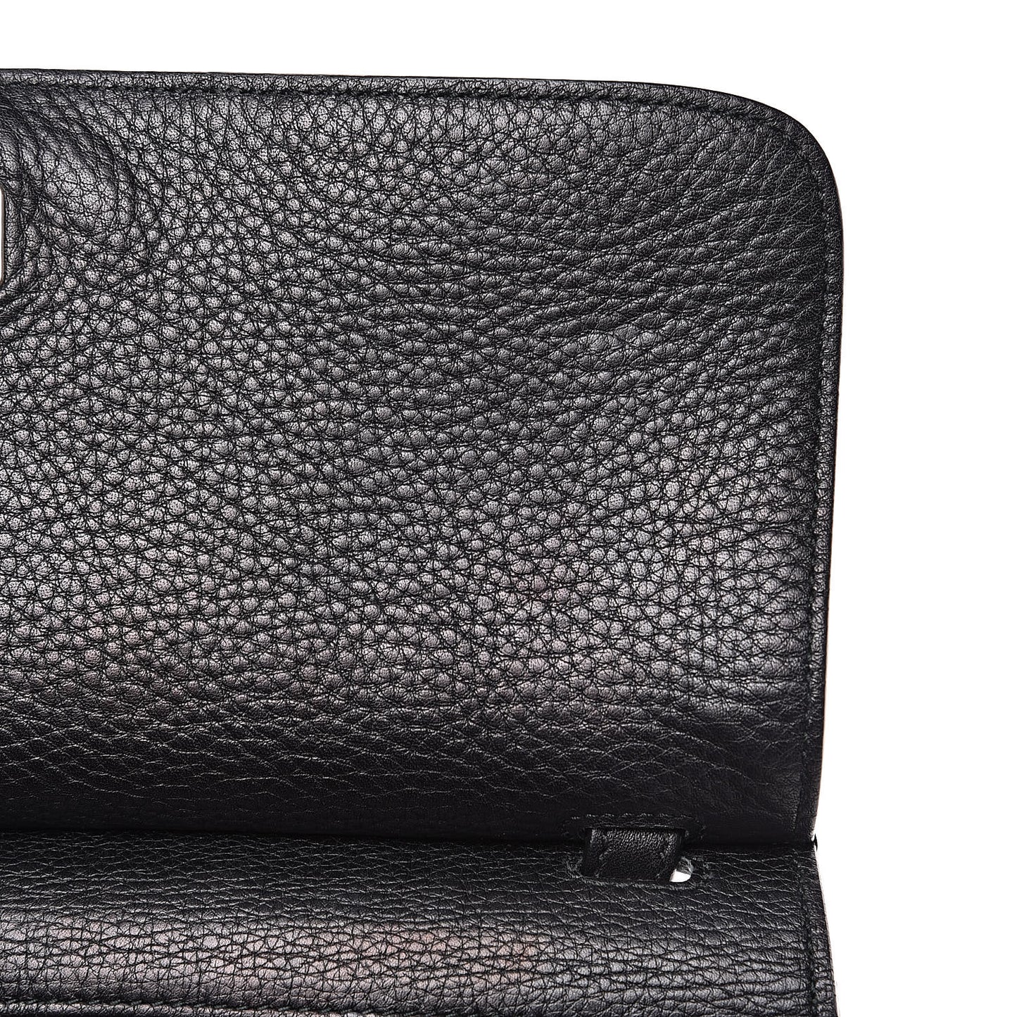 Pebbled Calfskin Medium Bamboo Daily Flap Shoulder Bag Black