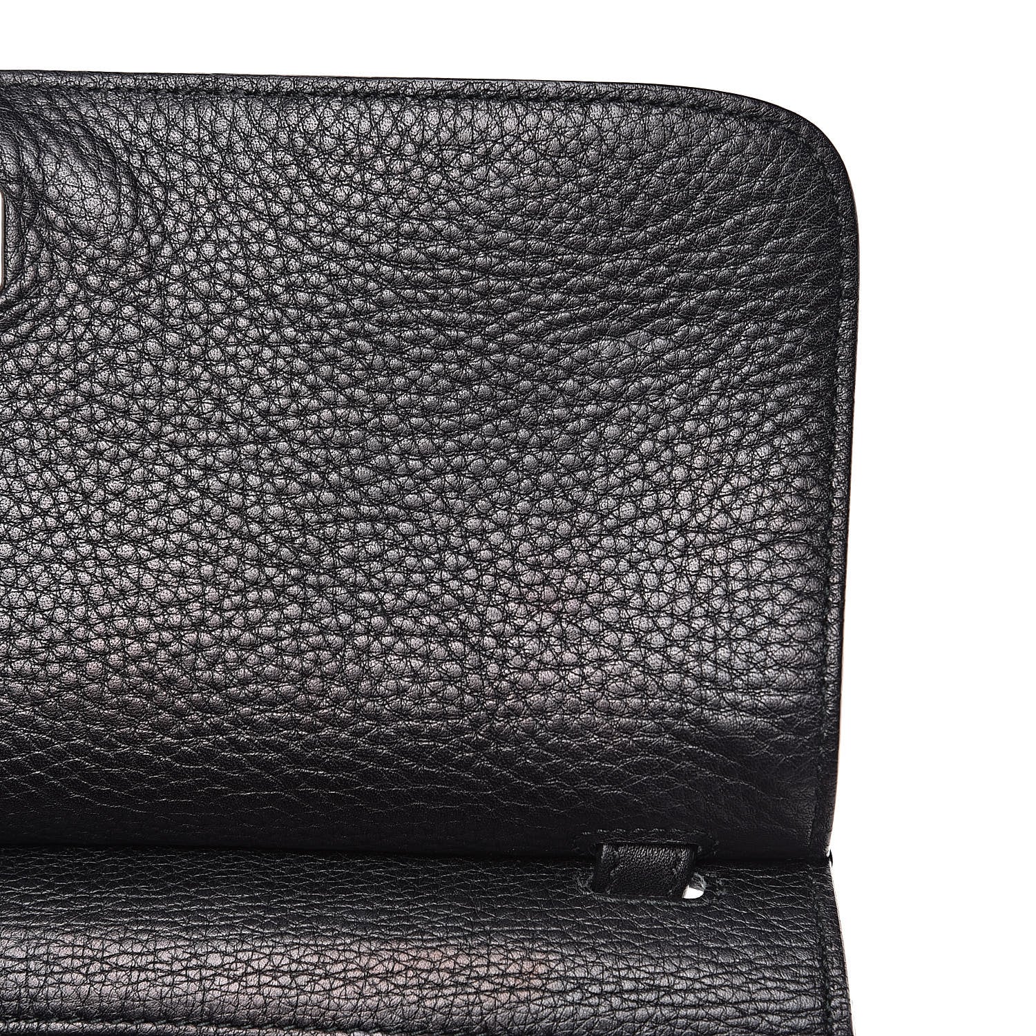 Gucci Pebbled Calfskin Medium Bamboo Daily Flap Shoulder Bag Black 11 of 13