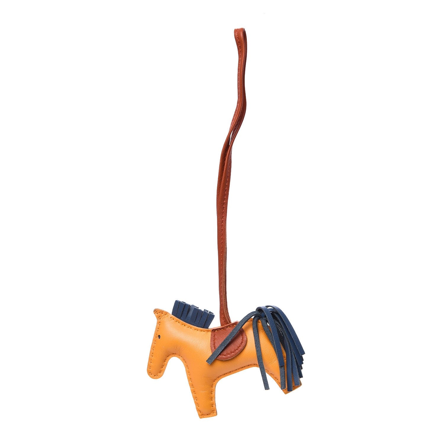 Hermes Milo Lambskin Grigri Rodeo Horse Bag Charm PM Jaune D'Or Bleu Agate Cornaline 1 of 4