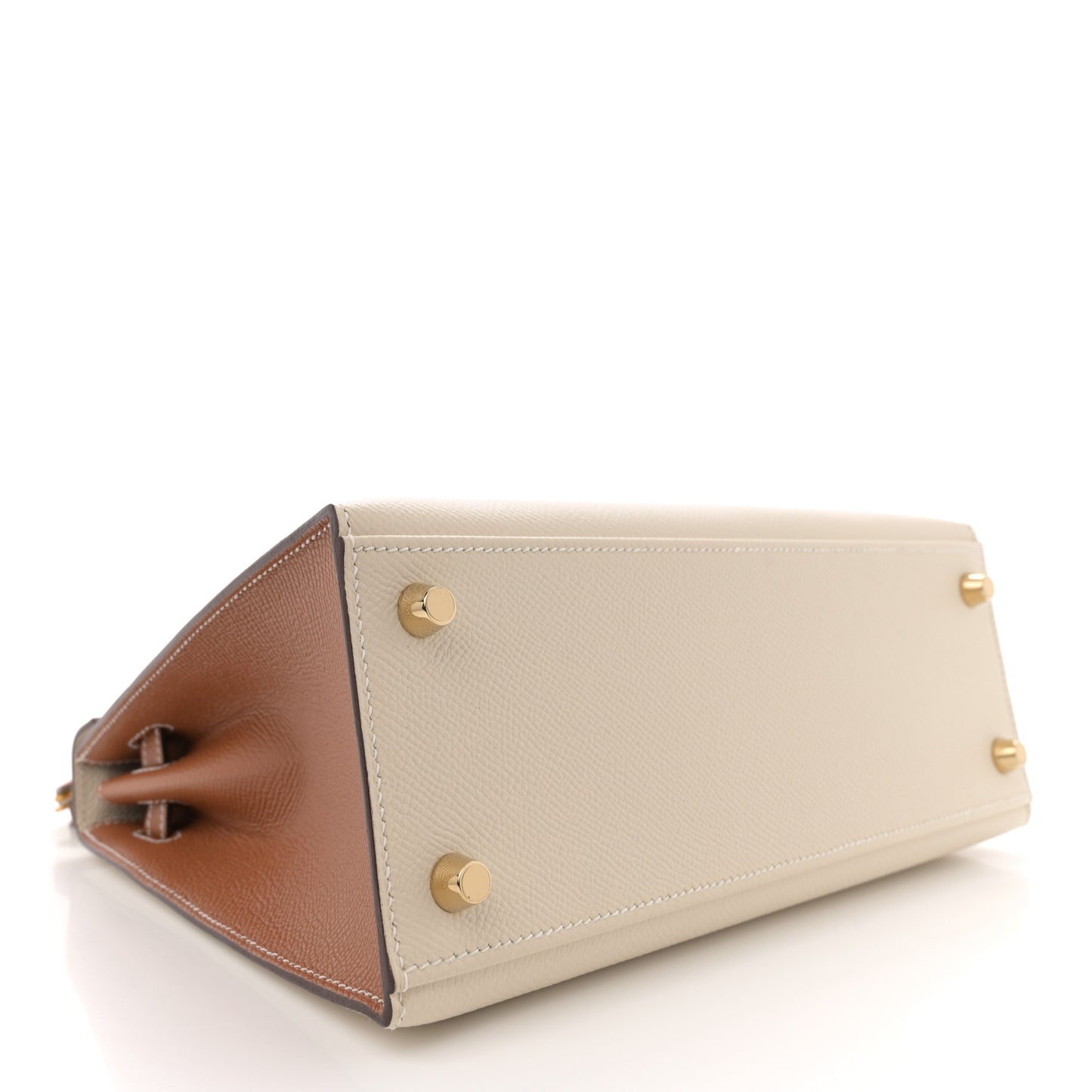 Epsom Bi-Color Horseshoe Kelly Sellier 25 Craie Gold