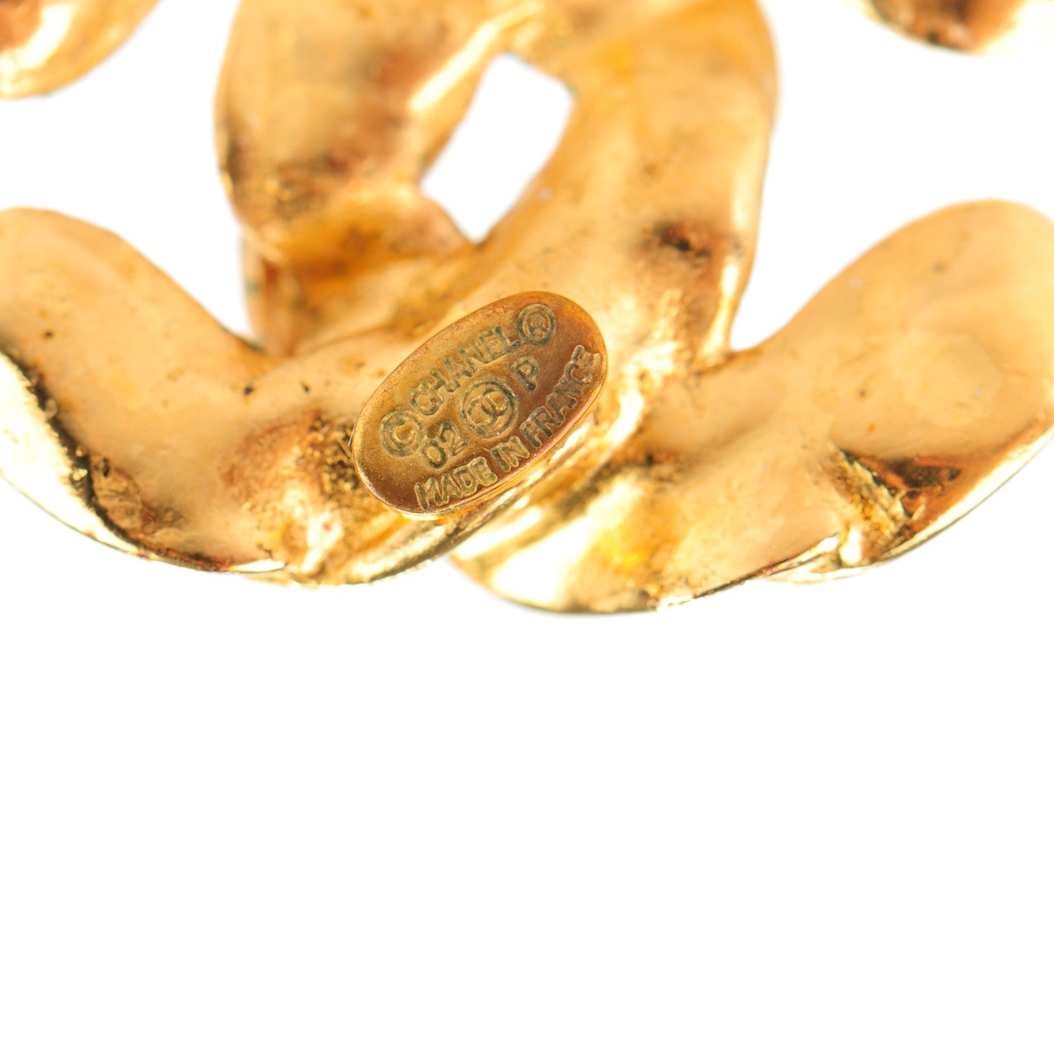 Chanel Enamel Chain CC Earrings Gold Green 4 of 4