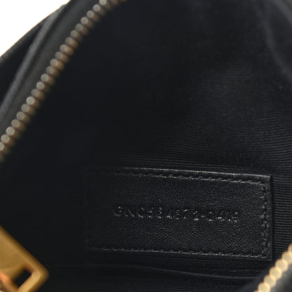 Saint Laurent Grain De Poudre Chevron Monogram Bill Pouch Black 7 of 10