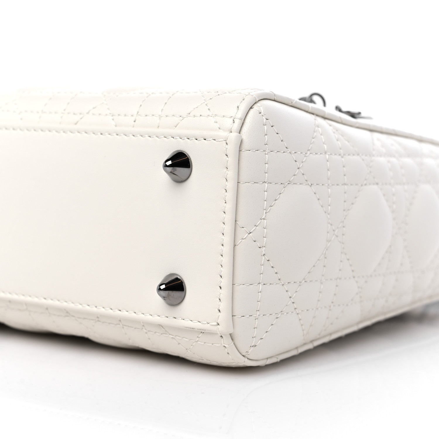 Christian Dior Lambskin Cannage Small My ABCDior Lady Dior White 7 of 8