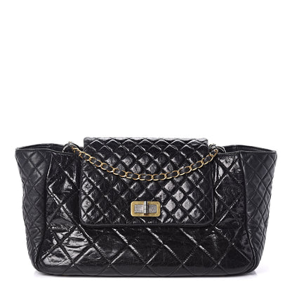 Chanel Glazed Crinkled Lambskin Large East West Flap Black 1 of 11