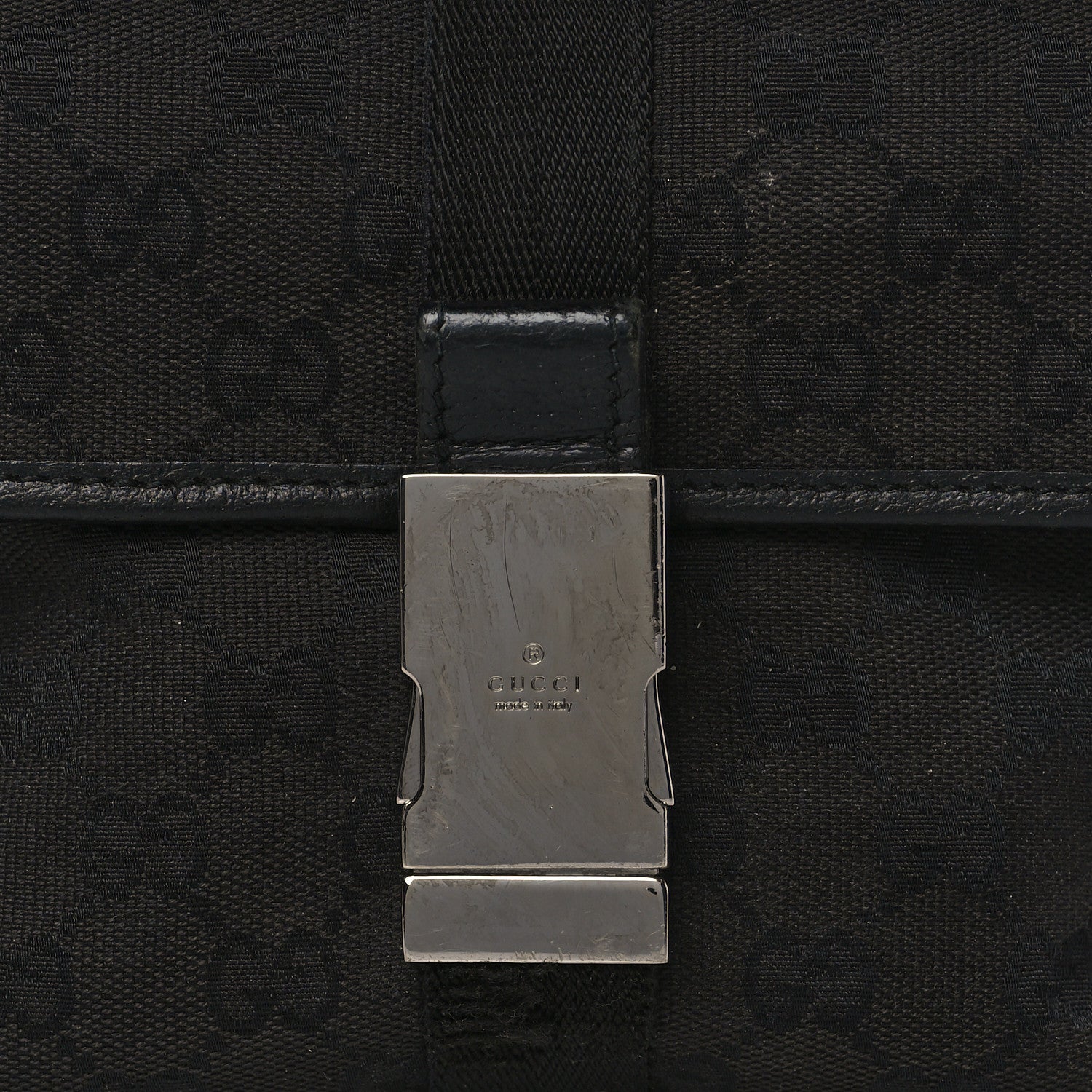 Gucci GG Monogram Web Buckle Belt Bag Black 8 of 10