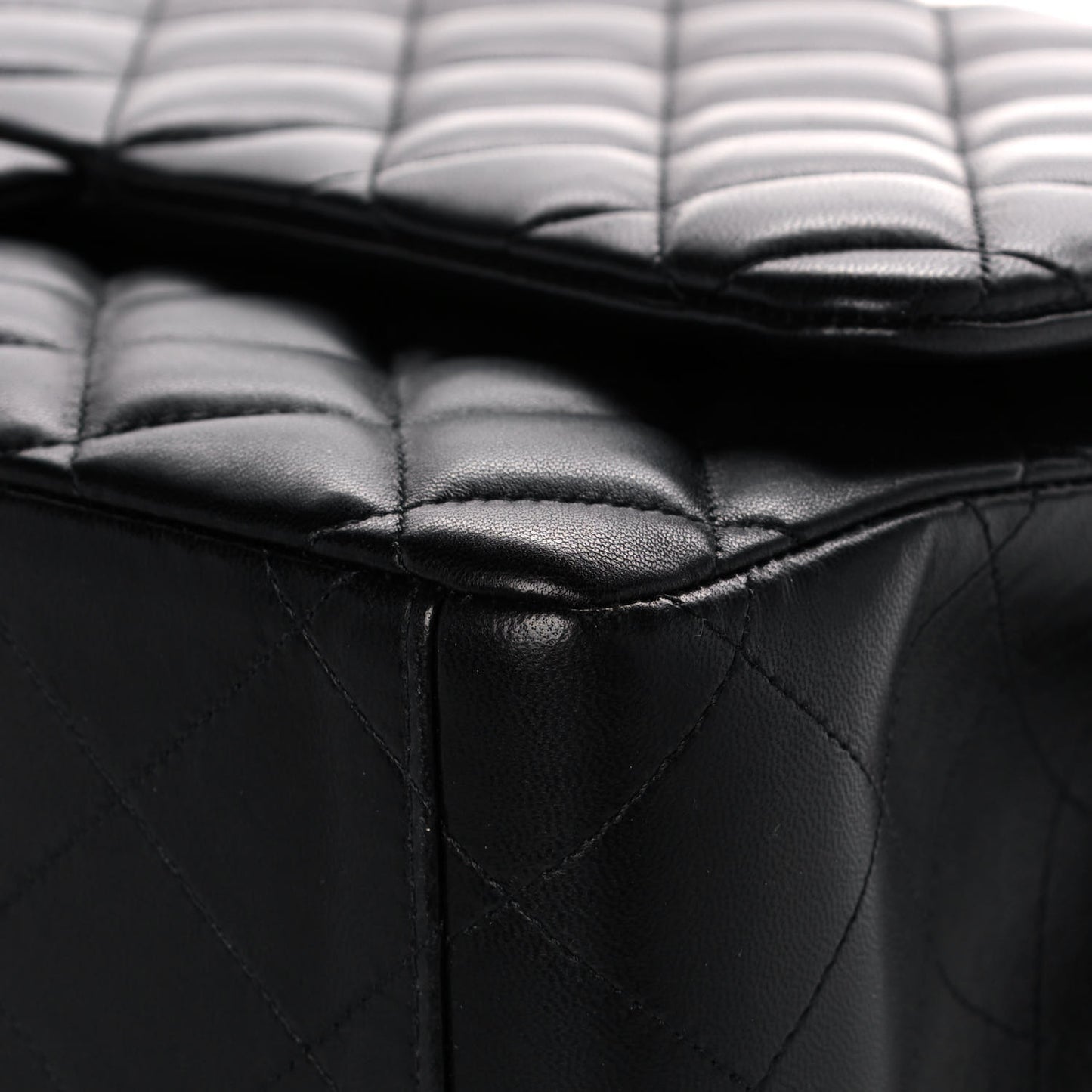 Lambskin Quilted Maxi Double Flap Black