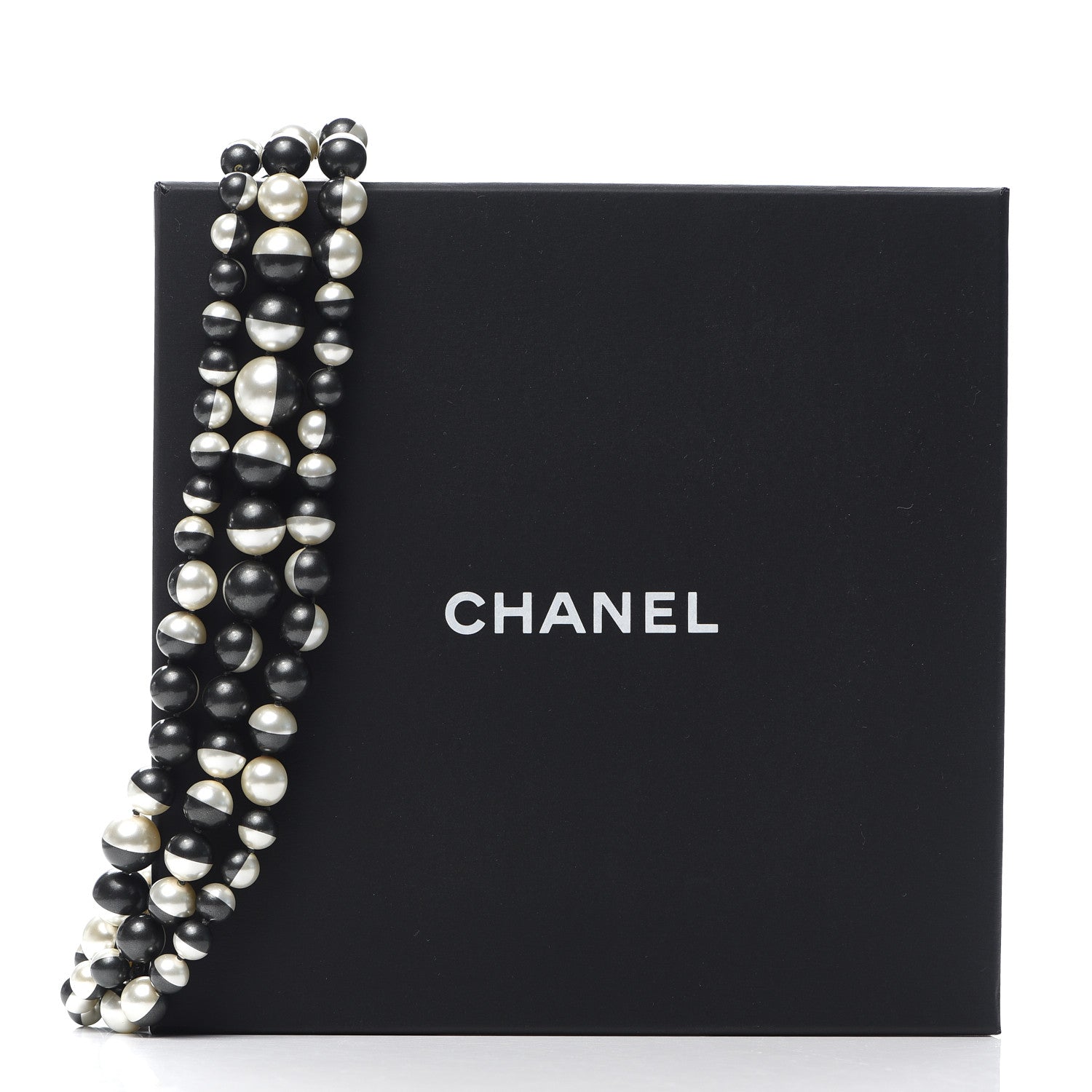 Chanel Pearl Bead CC Long Necklace Silver Grey 4 of 4