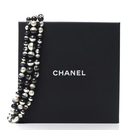 Chanel Pearl Bead CC Long Necklace Silver Grey 4 of 4