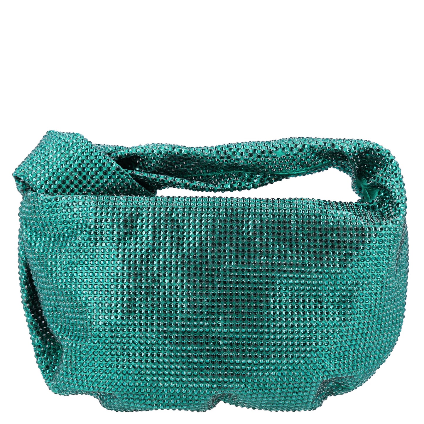 Crystal Embellished Satin Mini Hotfix Jodie Emerald
