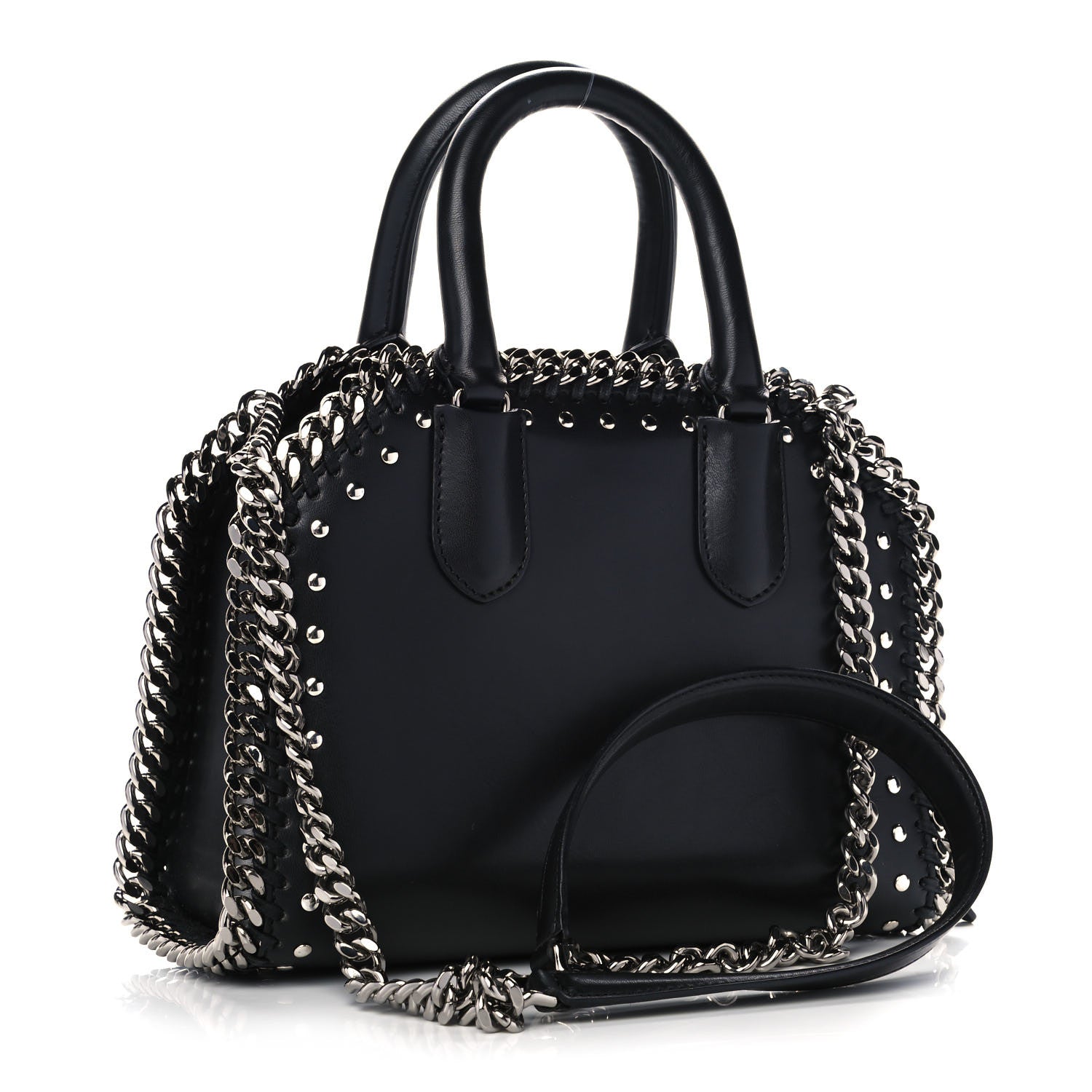 Stella McCartney Eco Alter Nappa Mini Falabella Box Bird Top Handle Bag Black 3 of 10