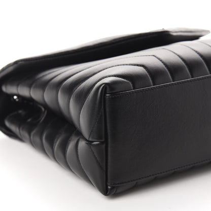 Saint Laurent Calfskin Y Quilted Monogram Medium Loulou Chain Satchel Black 6 of 11
