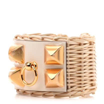 Hermes Wicker Swift Medor Picnic Cuff Bracelet Nata 1 of 4