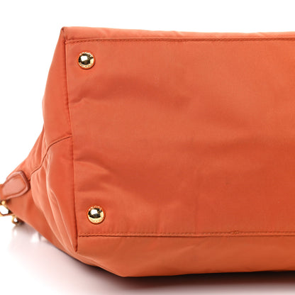 Prada Tessuto Nylon Saffiano Tote Papaya 5 of 9