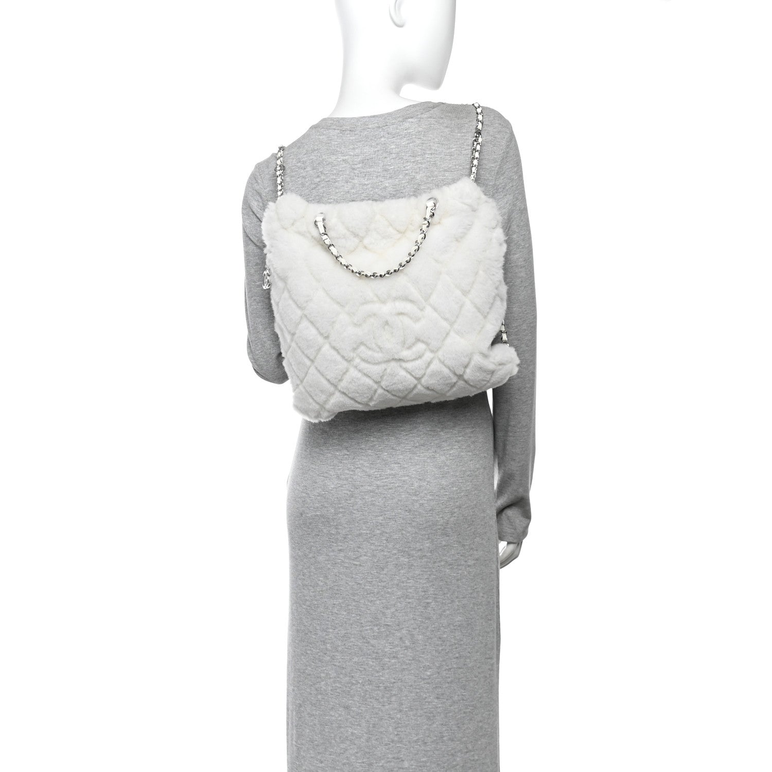 Chanel Shearling Coco Neige Backpack White 2 of 10