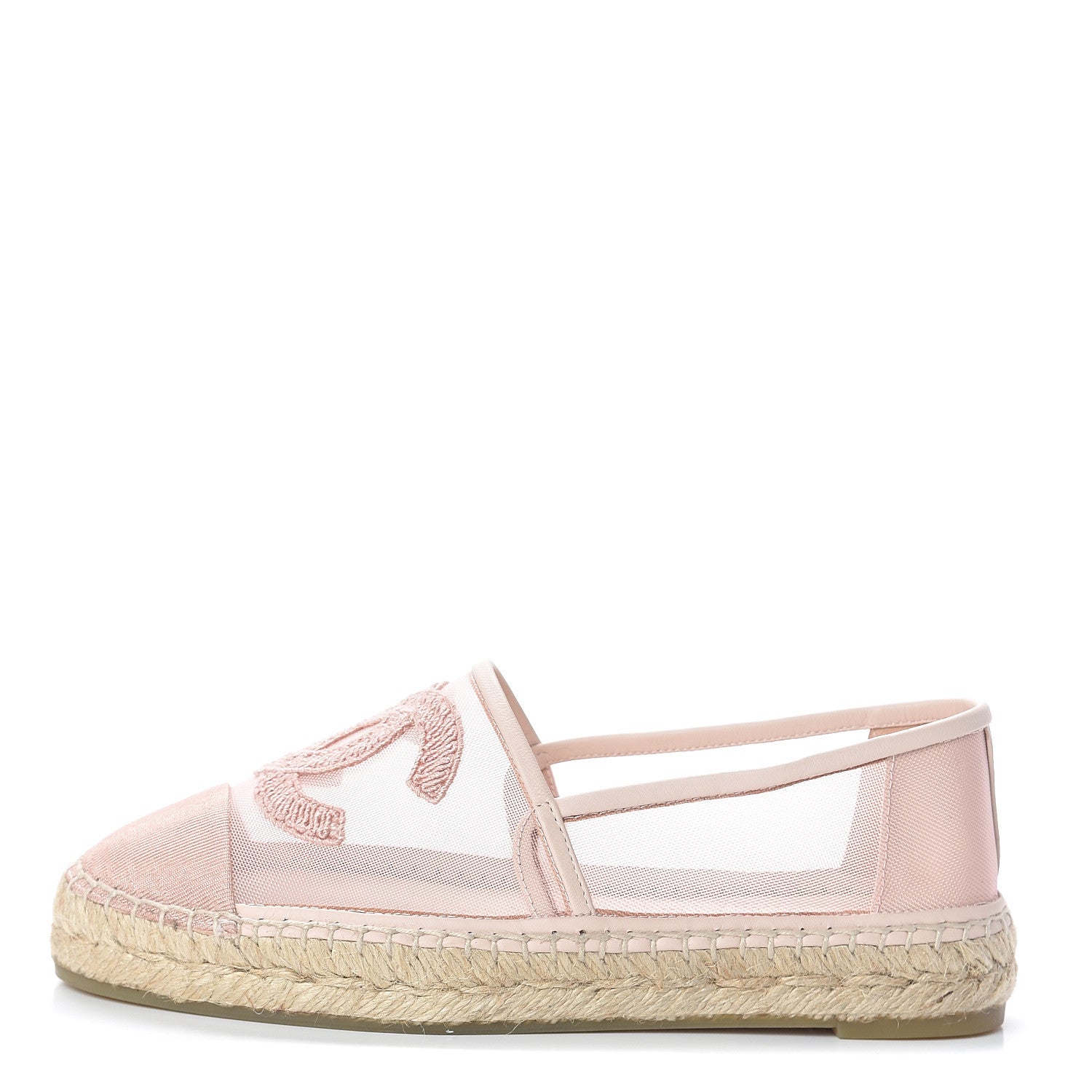 Chanel Mesh Grosgrain CC Espadrilles 35 Pink 1 of 8