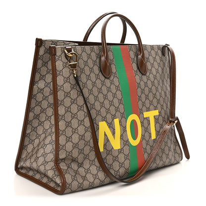 Gucci GG Supreme Monogram Fake/Not Large Retro Interlocking G Tote Bag Beige Brown Sugar 3 of 10