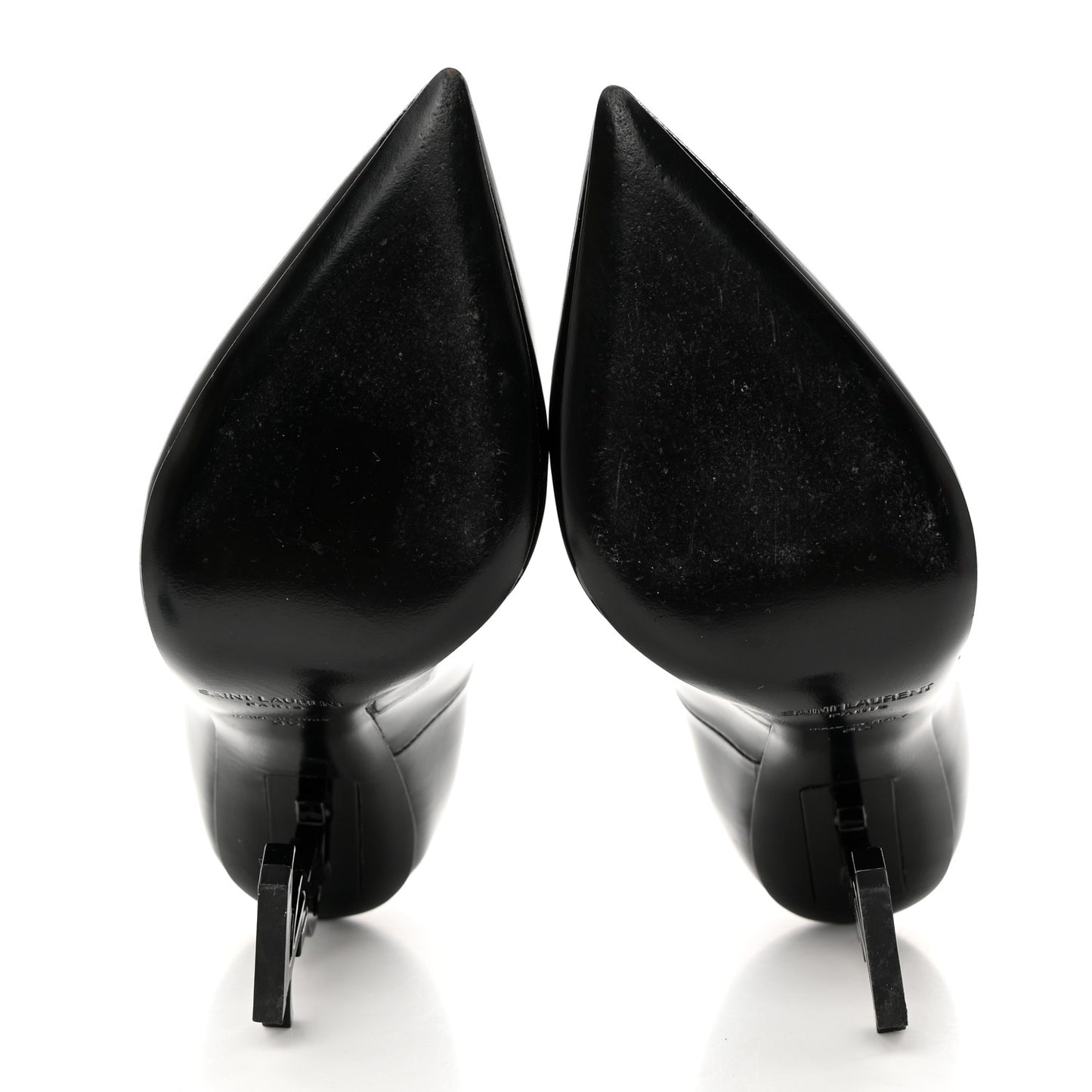 SAINT LAURENT Patent Calfskin Opyum 110 Sandals 35 Black