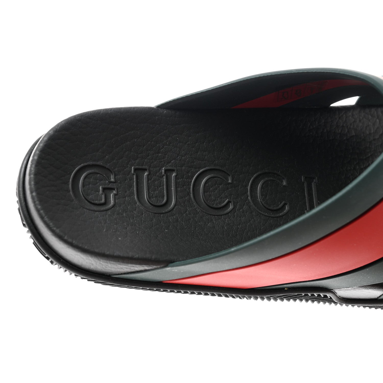 Gucci Rubber Web Mens Criss Cross Slide Sandals 8 Green Red 7 of 9