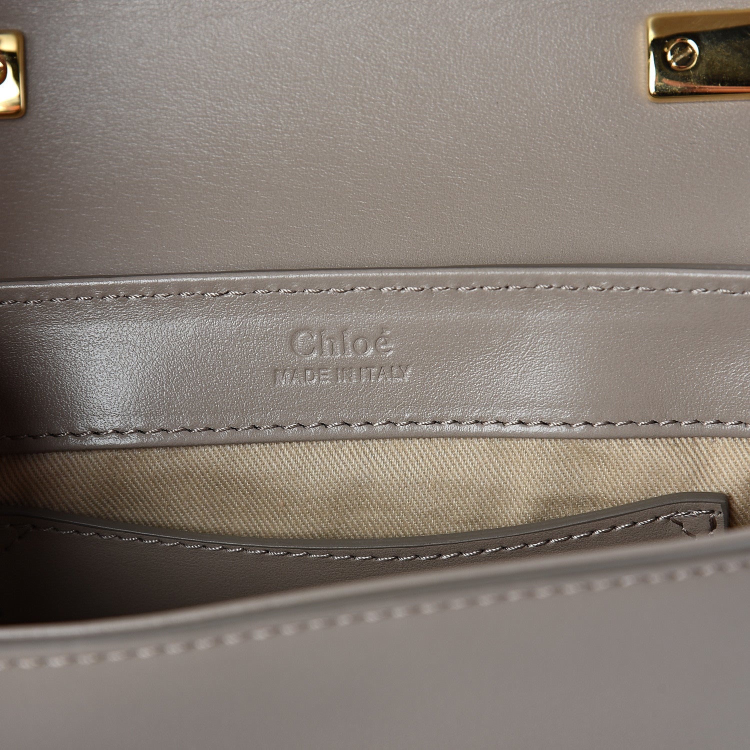 Chloe Shiny Calfskin Suede Mini C Double Carry Motty Grey 5 of 7