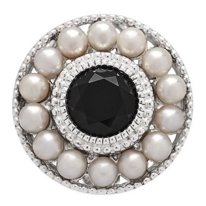 Tiffany Sterling Silver Black Onyx Freshwater Pearl Ziegfeld Ring 52 6 1 of 5