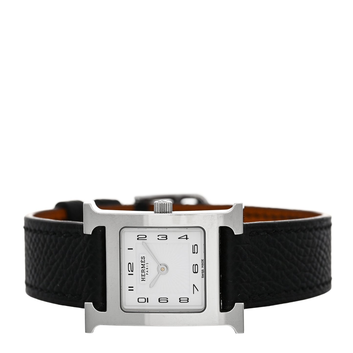 Stainless Steel Epsom 21mm Heure H Hour Quartz Watch Noir