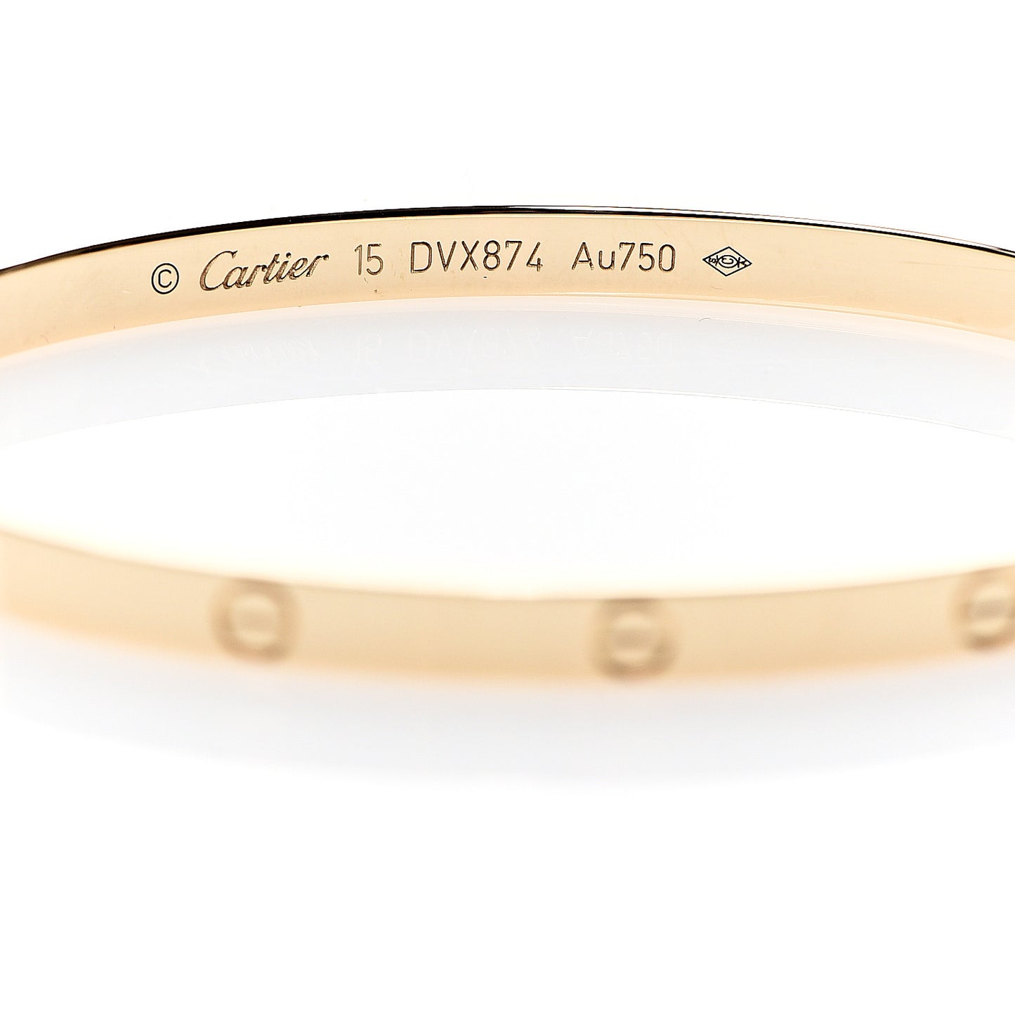 18K Yellow Gold Small LOVE Bracelet 15