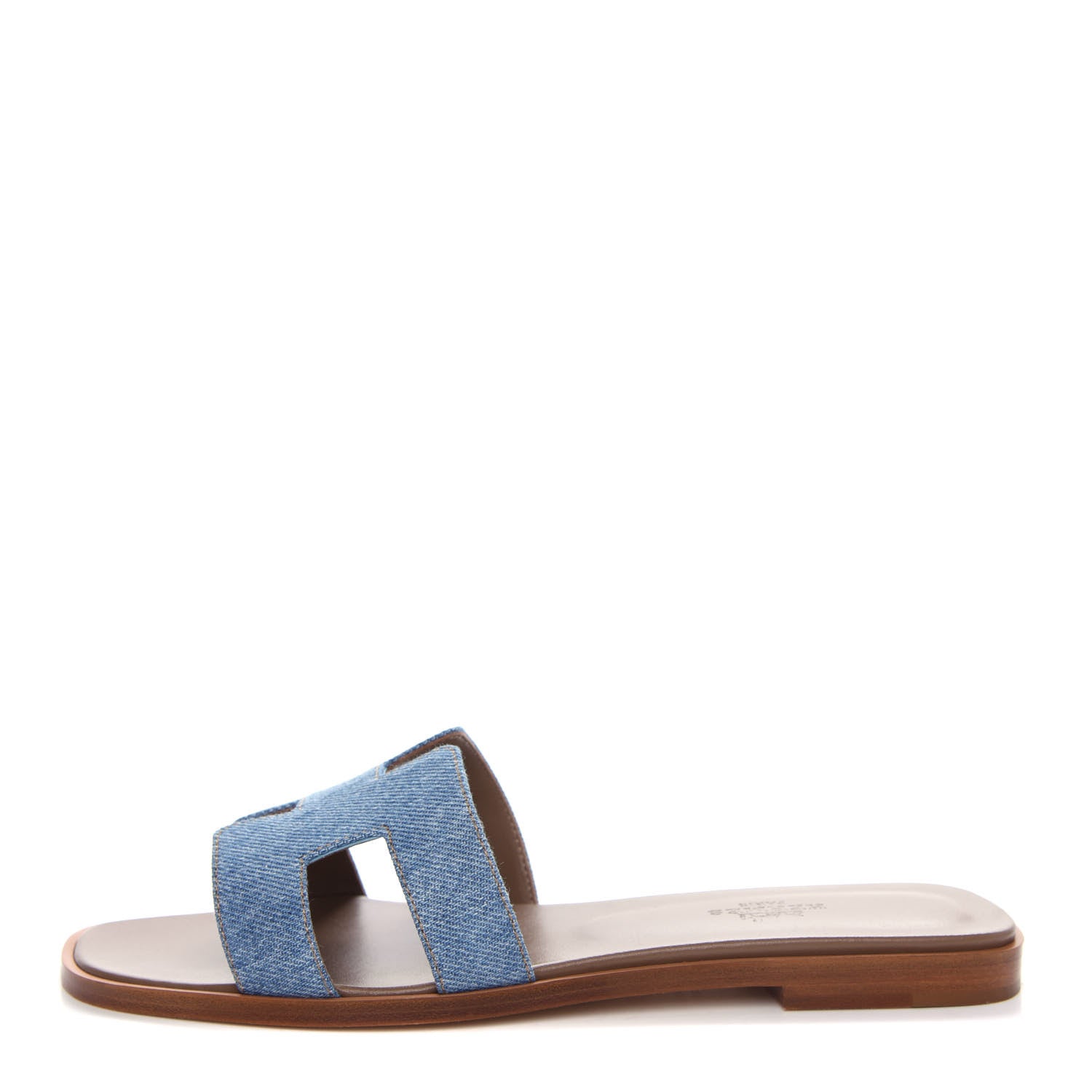 Hermes Denim Canvas Oran Sandals 36.5 Bleu Clair 1 of 11