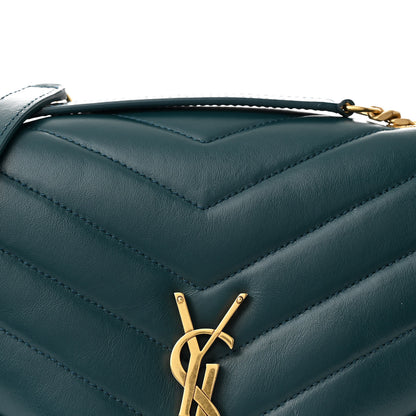 Saint Laurent Calfskin Y Quilted Monogram Medium Loulou Chain Satchel Sea Turquoise 8 of 10