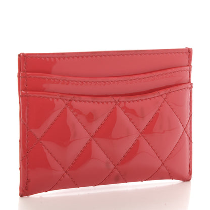 Chanel Patent Quilted Card Holder Red 3 of 9