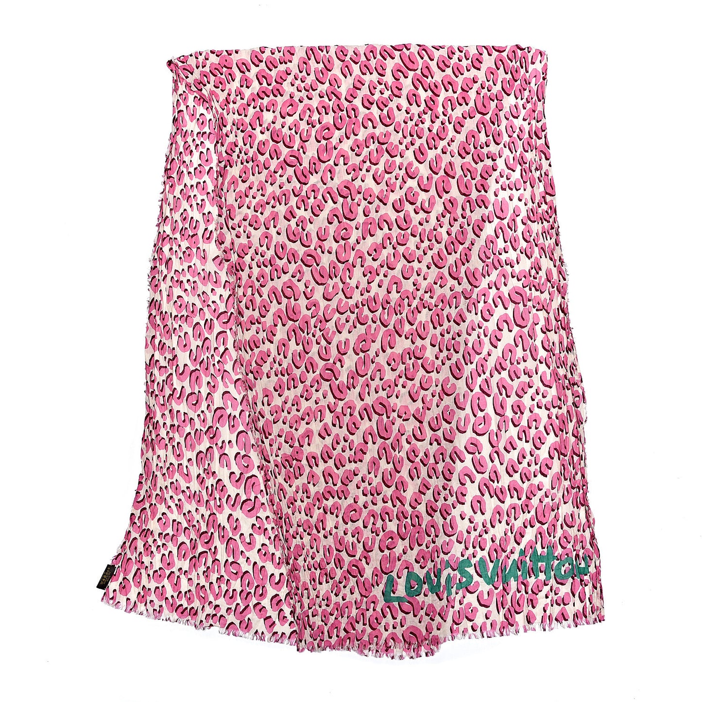 Cotton Leopard Pareo Blanc Corail