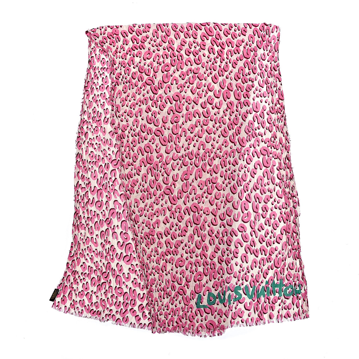Louis Vuitton Cotton Leopard Pareo Blanc Corail 3 of 5
