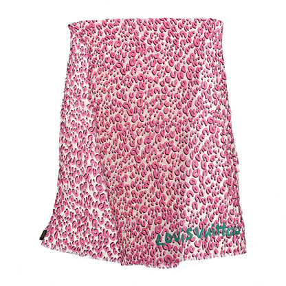 Louis Vuitton Cotton Leopard Pareo Blanc Corail 3 of 5