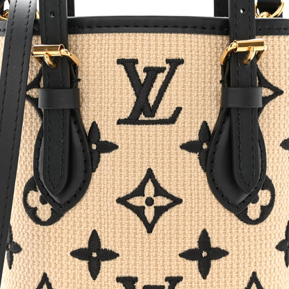 Louis Vuitton Cotton Calfskin Monogram Nano Bucket Bag Black 8 of 11