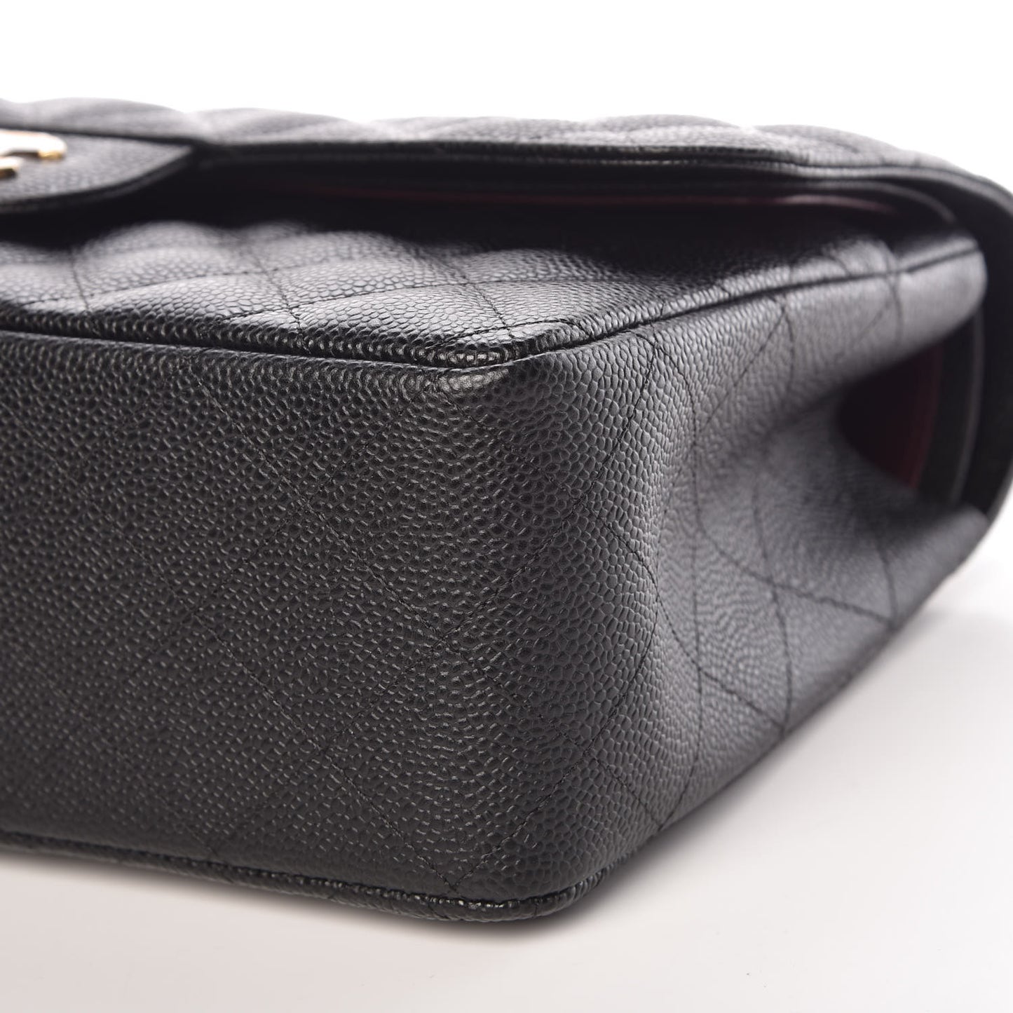 Caviar Quilted Jumbo Double Flap Black