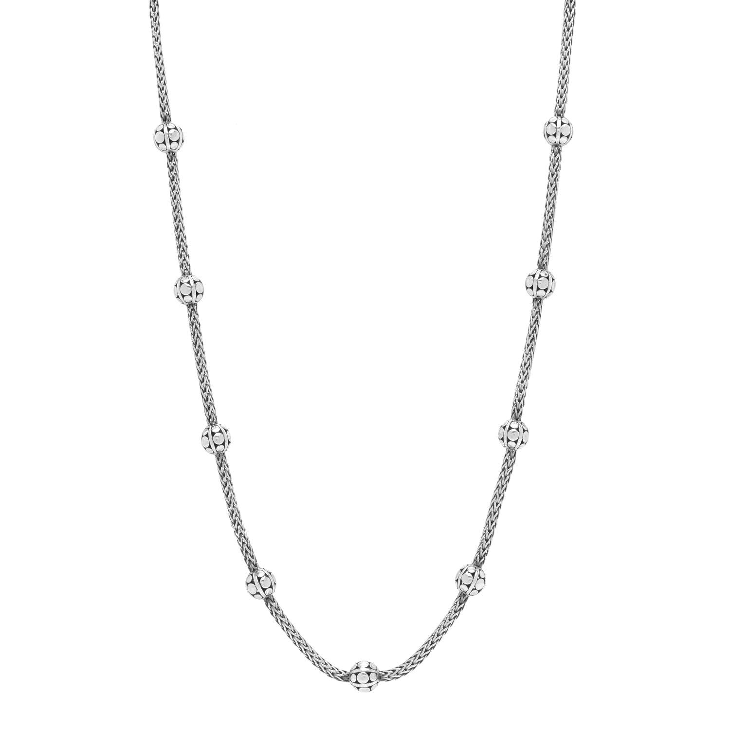 John Hardy Sterling Silver Kali Dot Bead Station Long Necklace 1 of 6