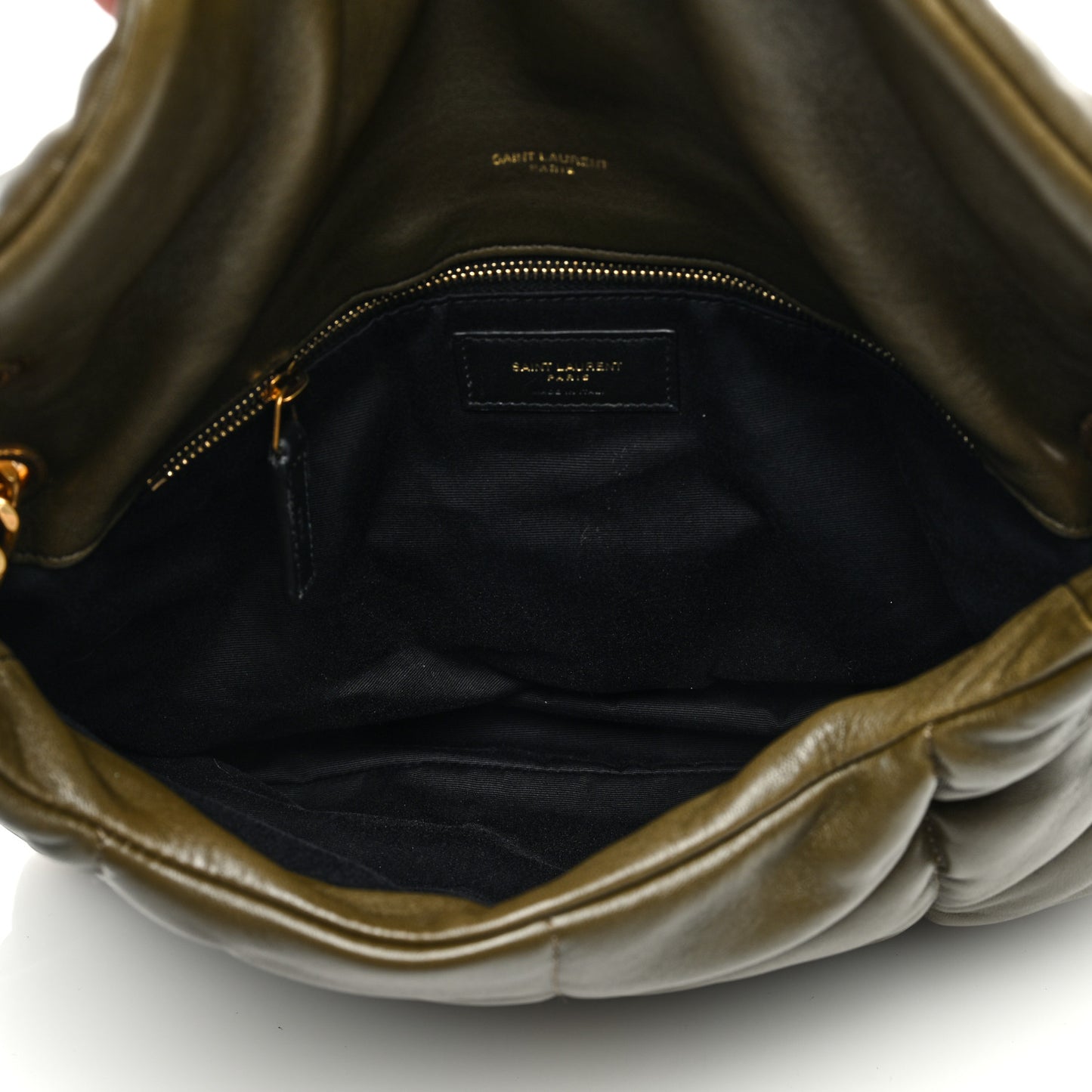 Lambskin Quilted Medium Loulou Puffer Monogram Chain Satchel Seaweed Seaweed