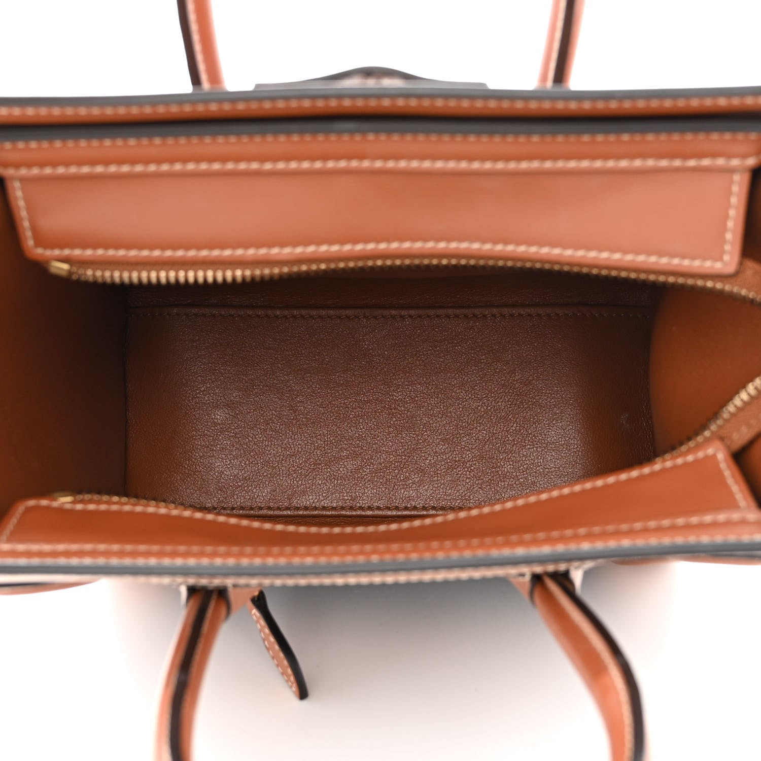 Celine Canvas Smooth Calfskin Nano Luggage Marine Tan 5 of 10